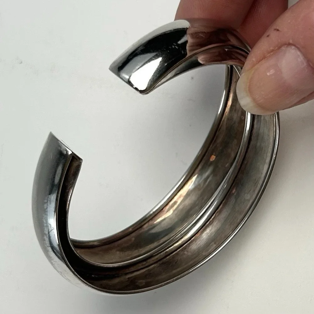 Stefani Argento 925 Italy Sterling Silver Bypass Cuff Bracelet 20.6g